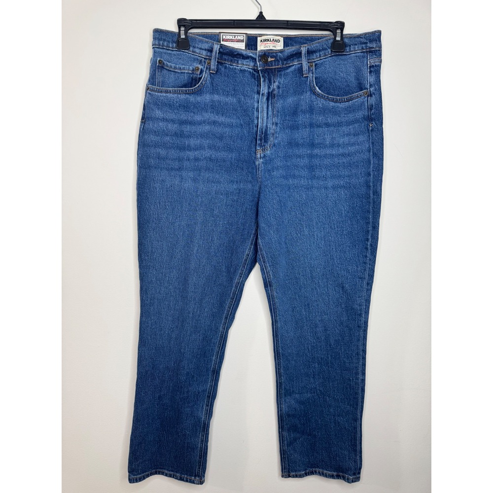 Kirkland Signature Womens Blue High Rise Straight Fit Jeans Size 16x28